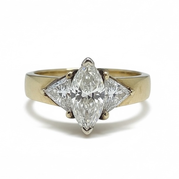 2+ CT Marquise Diamond Engagement Ring ✶ Trillions 14K Gold ✶ Mayors Appraisal 6 - Picture 15 of 16